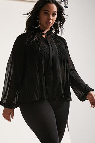 Forever21 Plus Size Eta Accordion Pleated Top