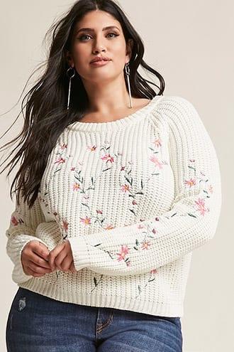 Forever21 Plus Size Floral Sweater