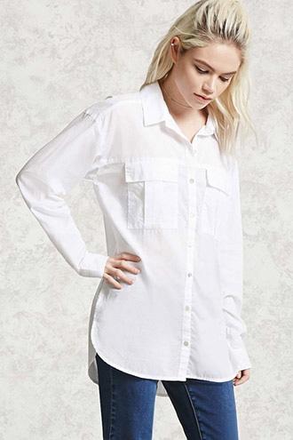 Forever21 Woven Longline Shirt