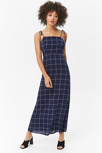Forever21 Grid Print Maxi Dress