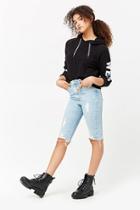 Forever21 Distressed High-rise Bermuda Shorts