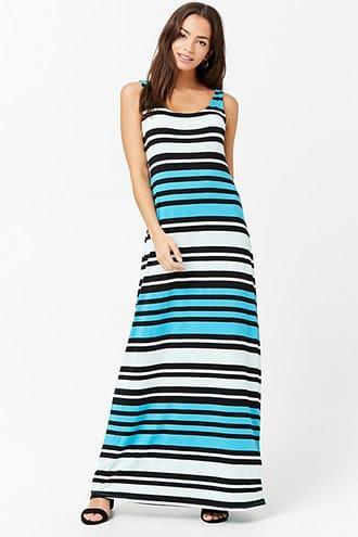 Forever21 Striped Colorblock Maxi Dress