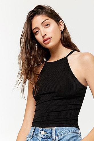Forever21 Ribbed High-neck Cami Top