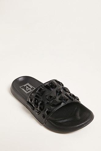 Forever21 L4l By Lust For Life Faux Gem Slide Sandals