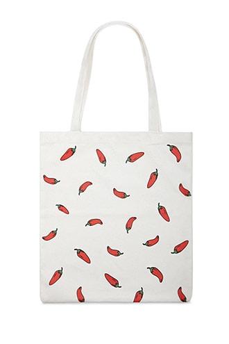 Forever21 Chili Pepper Canvas Tote Bag