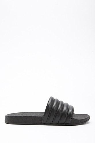 Forever21 Quilted Faux Leather Slide Sandals