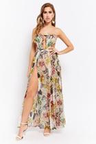Forever21 Sheer Floral Maxi Prom Dress