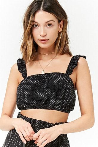 Forever21 Pin-dot Crop Top