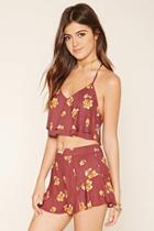 Forever21 Women's  Rust & Mustard Floral Print Cami