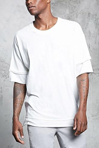 Forever21 Bleach Dye Double-layered Tee