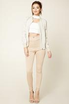 Forever21 Women's  Tan Zip-front High-waisted Leggings