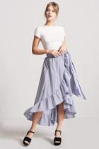Forever21 Stripe High-low Wrap Skirt