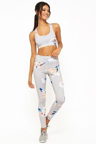 Forever21 Active Tropical Floral Print Leggings