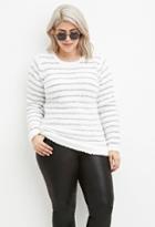 Forever21 Plus Striped Fuzzy Sweater