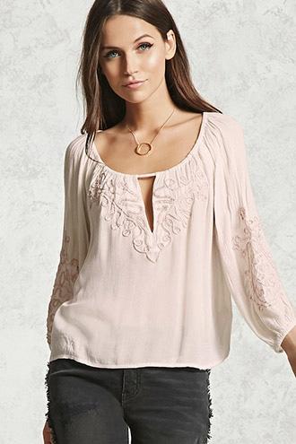 Forever21 Beaded Boat Neck Top