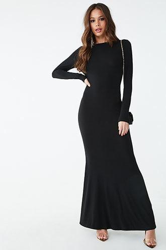 Forever21 Backless Long Sleeve Gown