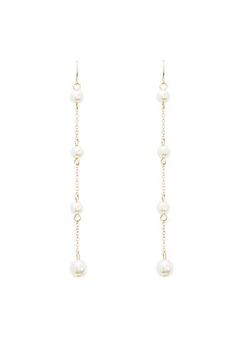 Forever21 Faux Pearl & Chain Drop Earrings