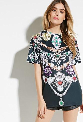 Forever21 Jaded London Black Necklace Tee