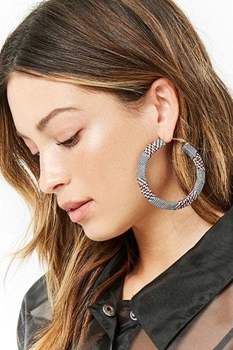 Forever21 Houndstooth Hoop Earrings