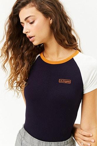 Forever21 Los Angeles Graphic Raglan Tee