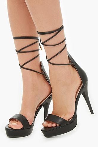 Forever21 Ankle-wrap Platform Heels