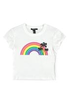 Forever21 Cropped Rainbow Graphic Tee