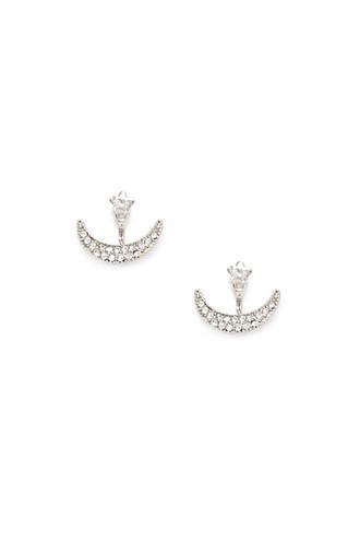 Forever21 Silver Rhinestone Ear Jackets