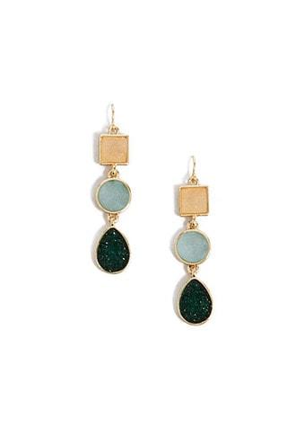 Forever21 Tiered Faux Druzy Drop Earrings