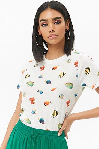 Forever21 Fish Print Tee