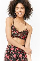 Forever21 Sheer Floral Embroidered Crop Cami