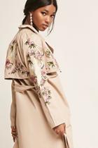 Forever21 Embroidered Trench Coat