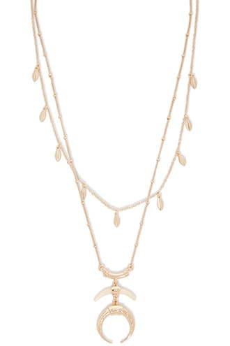 Forever21 Geo Beaded Layered Necklace
