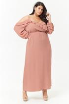 Forever21 Plus Size Ruffle Open-shoulder Maxi Dress