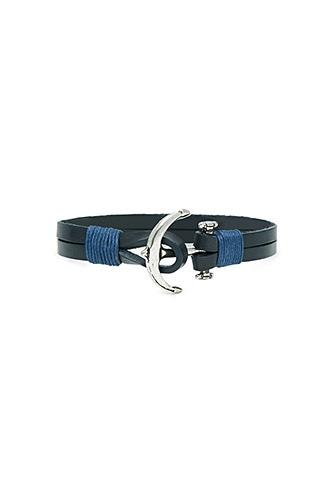 21 Men Men Faux Leather Anchor Bracelet