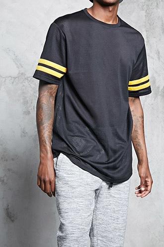 Forever21 Varsity Striped Mesh Tee