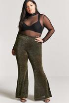 Forever21 Plus Size Metallic Knit Flare Pants