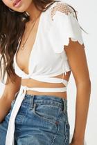 Forever21 Lace Surplice Crop Top