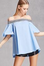 Forever21 Stripe Trim Off-the-shoulder Top