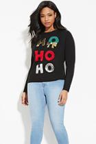 Forever21 Plus Size Sequined Ho Ho Ho Sweater