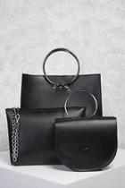 Forever21 Faux Leather O-ring Tote Set