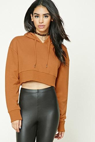 Forever21 Cropped Drawstring Hoodie