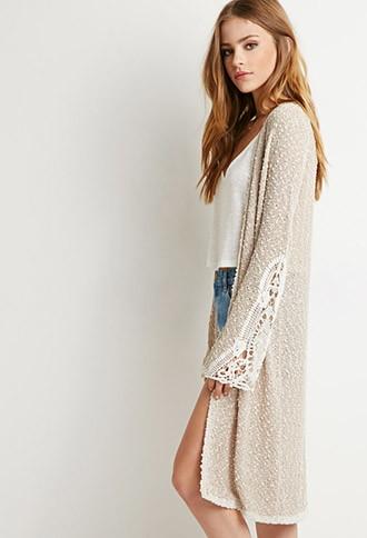 Forever21 Textured Longline Cardigan