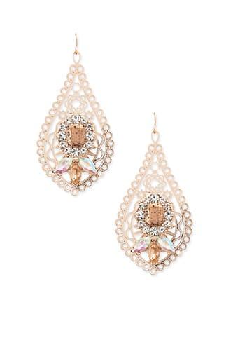 Forever21 Faux Stone Filigree Drop Earrings