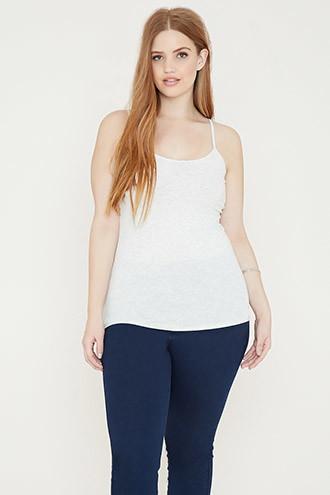 Forever21 Plus Women's  Silver Plus Size Classic Knit Cami