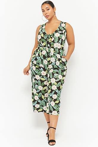 Forever21 Plus Size Floral Crepe Jumpsuit