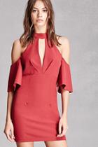 Forever21 Open-shoulder Choker Dress