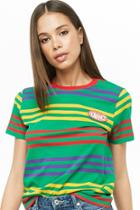 Forever21 Romance Patch Striped Tee
