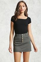 Forever21 Partial Button-down Skirt