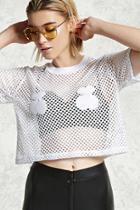 Forever21 Cherry Graphic Mesh Top