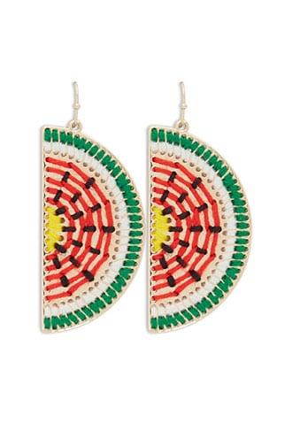 Forever21 Multicolor Threaded Watermelon Drop Earrings